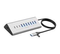 Hub USB3.0 Tipo C Splitter USB Multiplo 7/10 Porte Adattatore di Alimentazione Espansore Multiplo Dissipazione del Calore Per PC Hub In Alluminio