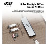 Hub USB3.0/Type-C Acer, Splitter USB 5-in-1, Lettore di schede SD/TF, 5 porte dati, ricarica PD 100W, 1000/100Mbps, compatibile con laptop, PC, tablet, telefoni, stazione di aggancio HY41-T5 Tagli Uni