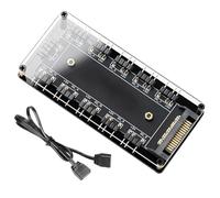 Hub ventola di raffreddamento del computer - Modulo di controllo della luce ARGB, unità hub di raffreddamento a dieci porte, accessorio per la gestione della ventola del case del PC, dispositivo di