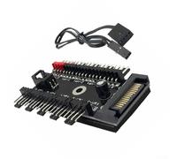 Hub ventola per PC di raffreddamento 12 V 4 pin per PWM Splitter Extender da 1 a 10 porte con connettore di alimentazione per un controllo termico migliorato e supporto multiplo della ventola (B)