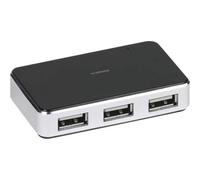 Hub Vivanco 4 porte 480 Mbps USB 2.0 modello VVITHUB2V4PORTS Nero Argento