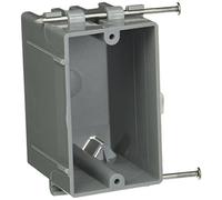 Hubbell-Raco 7302RAC 2-13/16-Inch Deep Non-Metallic Cable Electrical Box with 4 x NMSC Clamps, Gang and 2 x Captive Nails, 2-1/4-Inch x 3-19/32-Inch by HubbellRaco