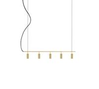 Hubble 5 Pendant Lungo Ottone Spazzolato