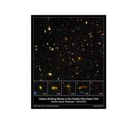 Hubble Telescope - Galaxy Building Blocks in Ultra Deep Field - Small - Semi Gloss - Framed