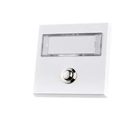 HUBER campanello da esterno in metallo - con targhetta extra large per nomi doppi - pulsante in ottone cromato - campanello con illuminazione a LED