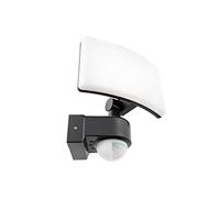 HUBER Faretto a LED con sensore di movimento 360° 20W, 1800lm I IP65 I faretto a LED per esterni, montaggio a parete/angolo, con protezione anti-flusso e limitazione della portata, antracite