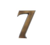 HUBER numero civico 7 in ottone 10 cm I numeri civici per casa e porta I numero civico 3D I targhette con numero civico in nobile ottone antico 3D design