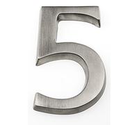HUBER numero civico in alluminio 5 10 cm I numeri civici per casa & porta - targhette con numero civico in alluminio nobile design 3D, anodizzato