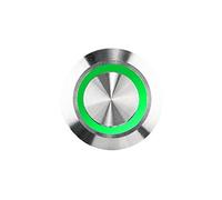 HUBER Pulsante campanello a LED, acciaio inossidabile - interruttore campanello, campanello, colore luce verde, IP65, rotondo