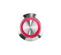 HUBER Pulsante campanello a LED, acciaio inossidabile - interruttore campanello, campanello, colore luce rosso, IP65, rotondo