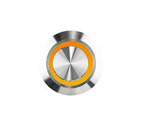 HUBER Pulsante campanello a LED, acciaio inossidabile - interruttore campanello, campanello, colore luce arancione, IP65, rotondo