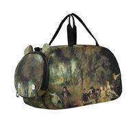 Hubert Robert Paesaggio Pittura Ragazze Tote Duffle Bags Viaggio Weekender Pernottamento con scomparto per scarpe Carry on Duffel Bag Boy, Antoine Watteau pittura d'arte, classico