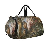 Hubert Robert Paesaggio Pittura Ragazze Tote Duffle Bags Viaggio Weekender Pernottamento con scomparto per scarpe Carry on Duffel Bag Boy, Rubens Pitagora Vegetarianismo, classico