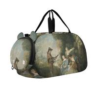 Hubert Robert Paesaggio Pittura Ragazze Tote Duffle Bags Viaggio Weekender Pernottamento con scomparto per scarpe Carry on Duffel Bag Boy, Antoine Watteau pittura amore, classico