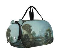 Hubert Robert Paesaggio Pittura Ragazze Tote Duffle Bags Viaggio Weekender Pernottamento con scomparto per scarpe Carry on Duffel Bag Boy, Hubert Robert Pittura di paesaggio, classico