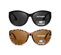 Hubeye 2 Paia Occhiali da lettura da Sole Occhiali da Donna alla moda Oversize Montatura Grande Occhiali blocca UV400 anti luce blu 2.50