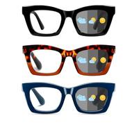 Hubeye 3 Paia Occhiali Anti Luce Blu Fotocromatici da Donna Retrò alla Moda con la Cerniera a molla