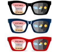 Hubeye Occhiali da lettura da Donna Retrò alla Moda con la Cerniera a molla Occhiali Anti Luce Blu (Nero+Blu+Rosso, 1.00)