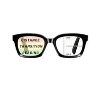 Hubeye Occhiali da lettura Donna e Uomo Quadrata Montatura Grande con Cerniere a molla Occhiali Anti luce blu (Nero Scuro, 1.50)