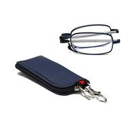 Hubeye Occhiali da lettura Pieghevole Portatile da Uomo e Donna Occhiali Anti luce blu Aste Telescopiche e Cerniela a molla con la Custodia Portachiavi 1.50