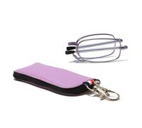 Hubeye Occhiali da lettura Pieghevole Portatile da Uomo e Donna Occhiali Anti luce blu Aste Telescopiche e Cerniela a molla con la Custodia Portachiavi 2.50