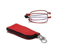 Hubeye Occhiali da lettura Pieghevole Portatile da Uomo e Donna Occhiali Anti luce blu Aste Telescopiche e Cerniela a molla con la Custodia Portachiavi 1.50