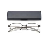 Hubeye Occhiali da lettura Portatile da Uomo e Donna Montatura Metallo con la Cerniela a molla Occhiali Anti luce blu con la Custodia 3.50