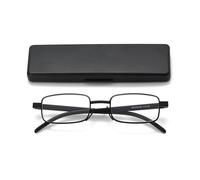 Hubeye Occhiali da lettura Portatile da Uomo e Donna Montatura Metallo con la Cerniela a molla Occhiali Anti luce blu con la Custodia 2.50