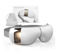 HubiCare HEM-5 Massaggiatore occhi con calore vibrazioni e musica Bluetooth, sollievo da emicrania e affaticamento visivo, riduce occhiaie e borse, relax sonno, design pieghevole portatile (Bianco)