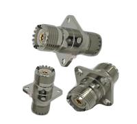 HUBOPRYS 10 Pezzi di Adattatore for connettore Installazione a Pannello con Flangia a 4 Fori Femmina UHF for Presa SO239