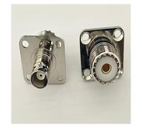 HUBOPRYS Adattatore for connettore da Pannello for Installazione a Flangia BNC Femmina a 4 Fori a Presa UHF SO239
