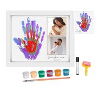 HuBorns - Cornice Impronta Mani e Piedi Neonati con Spazio per 4 Impronte, Kit Impronta Mani Famiglia per Dipingere Impronte, Set Impronte Mani e Piedi Neonato Ideale Regalo Neonato
