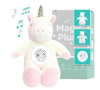 HuBorns - Peluche Musicale con Rumori Bianchi per Neonato, Carillon con Musica per Dormire e Proiettore di Stelle, Generatore di Rumore Bianco, Regalo Neonata Femmina e Maschio