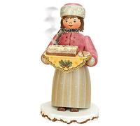 Hubrig Volkskunst Tedesco Incenso Fumatore Winterchild Ragazza con Stollen - 20cm / 8inch - Autentica Tedesco Erzgebirge I Fumatori