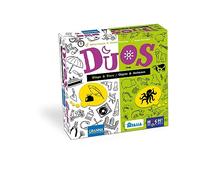 HUCH! | 883001 | DUOS - cose e animali | Gioco di famiglia | Divertente gioco di deduzione | 2 mondi a tema per ancora più divertimento | Per 2-6 giocatori dai 7 anni in su