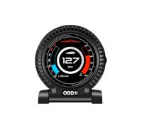HUD Head-Up Display OBD2 for auto Computer di bordo Tachimetro digitale Orologio RPM Misuratore della temperatura dell'olio Indicatori turbo(Black)