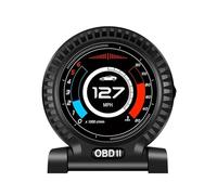 HUD OBD2 Gauge Head Up Display Tachimetro For Auto RPM Misuratore Temperatura Olio(Black)