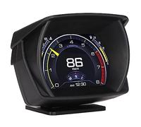 HUD per auto Head up Display, Display a 9 Indicatori di Allarme, Display LED a Colori, Dotato di Cavo OBD II e Set Completo Accessori Monitor dati multifunzione per auto compatte OBD II