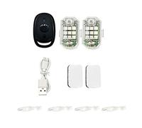 HuddleGlow 2 Pezzi Luce Stroboscopica un LED con Fili per Bici 7 Colori Lampada di Avvertimento Flash Anti-Collisione