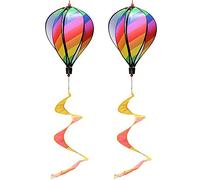 HuddleGlow 2PZ Palloncino Wind Spinner Un Righe Windsock Balloon Yard Decor Spiral Balloon Windmill