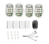 HuddleGlow 4 Pezzi Luce Stroboscopica un LED con Fili per Bici 7 Colori Spia Flash Anti-Collisione