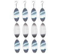 HuddleGlow 4 Set di Dischi Scaccia-Uccelli in Metallo Lucidi Girandole con Riflettori per Uccelli, Decorazioni per Esterni da Appendere al Giardino Domestico