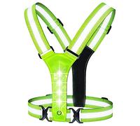 HuddleGlow Gilet da Riflettente Un LED, Equipaggiamento di Sicurezza da Regolabile Gilet Luminoso Un LED Perfetto per Correre, Camminare, Andare nel Bicicletta