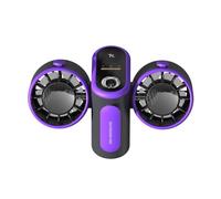 HuddleGlow Power Bank con Ventola A Doppia Testa Montata In Vita con Ventola con Luce per In Viaggio, All'Aperto, Grigio e Viola