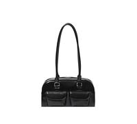 HUDFVIOI borsa a tracolla Borsa a mano da donna in stile bowling, borsa tote Boston in pelle, accessorio femminile(Black)