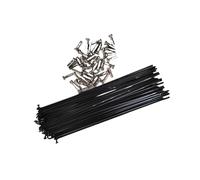 HUDFVIOI Raggi di Bicicletta 40 Pezzi 121 mm-160 mm Raggio for Bicicletta 14G Acciaio Inossidabile Nero Bici da Strada Pieghevole nipplo in Rame per la Sostituzione di Parti di Biciclette(136mm)