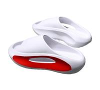HUDFVIOI Sandals Pantofole da uomo Indossare infradito sportive super morbide sandali Comodi scivoli con suola morbida per Spiaggia(WHITE,42-43)