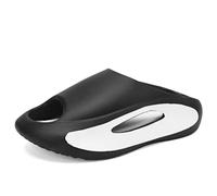 HUDFVIOI Sandals Pantofole da uomo Indossare infradito sportive super morbide sandali Comodi scivoli con suola morbida per Spiaggia(Black,46-47)