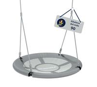 HUDORA Altalena a nido 90 - grigio plastica per nido fino a 100 kg - altalena sospesa con diametro di 90 cm per interni ed esterni - Altalena regolabile in altezza per bambini e adulti