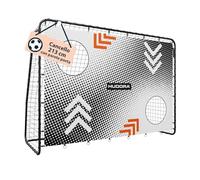 HUDORA Arrow - Porta da calcio con cancello da cancello da esterno robusto per bambini e adulti, con due fori di tiro rinforzati, resistente alle intemperie, per allenamento e tempo libero